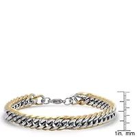 Men's stainless steel and 18k gold plated Cuban chain link bracelet