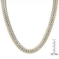 Men's stainless steel and 18k gold plated Cuban link chain necklace