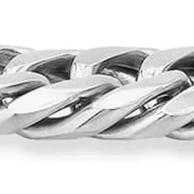 Men's stainless steel round link chain bracelet