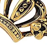Men's 18k gold plated stainless steel tiger and crown pendant