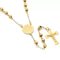 18k gold plated stainless steel padre nuestro prayer rosary necklace