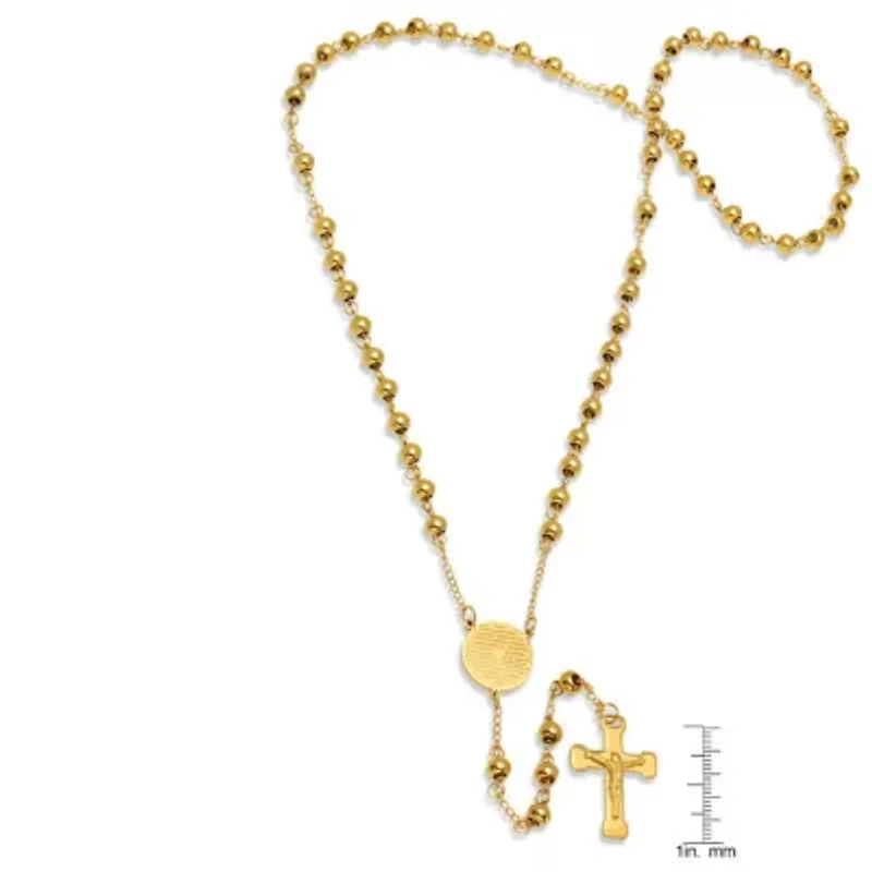 18k gold plated stainless steel padre nuestro prayer rosary necklace