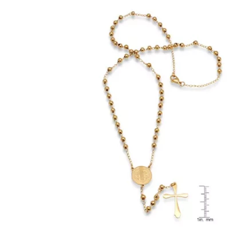 18k gold plated stainless steel rosary necklace