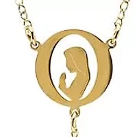 18k gold plated stainless steel Serenity prayer rosary necklace