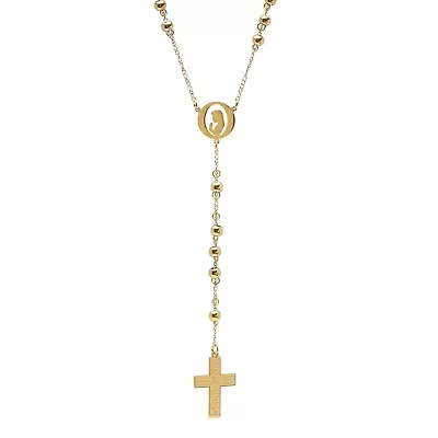 18k gold plated stainless steel Serenity prayer rosary necklace