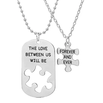Men's stainless steel "The Love betwee….." puzzle pendants