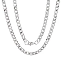 Men's stainless steel accented 6mm Cuban chain link necklace