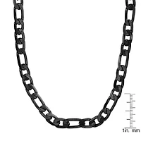 Men's black ip stainless stseel figaro chain necklace