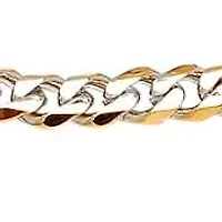 Men's two tone stainless steel and 18k gold plated cuban link chain necklace