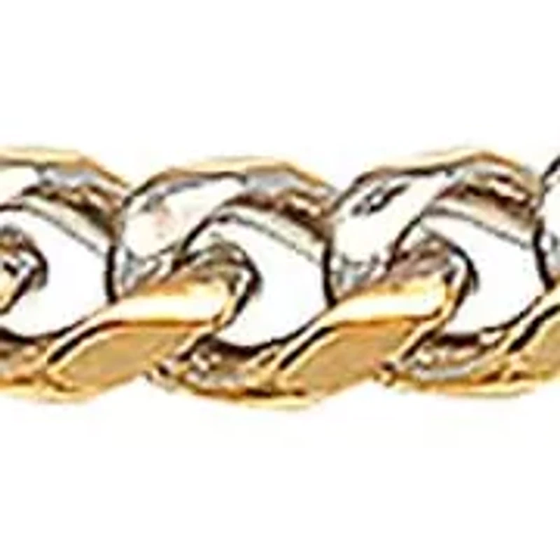 Men's two tone 18k gold plated and stainless steel cuban link bracelet