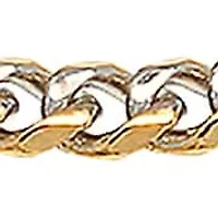 Men's two tone 18k gold plated and stainless steel cuban link bracelet