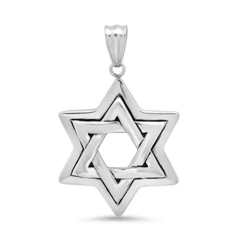Men's stainless steel star of David pendant