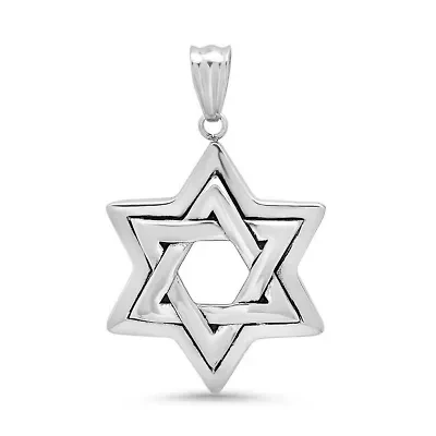 Men's stainless steel star of David pendant