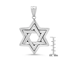 Men's stainless steel star of David pendant