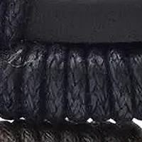 Men's 2pc genuine braided black and brown leather drawstring bracelets