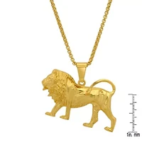 Men's 18k gold plated stainless steel lion pendant