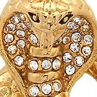 Lab Created Men's 18k gold plated stainless steel and simulated diamonds cobra pendant