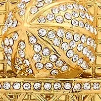 Lab Created Men's 18k gold plated stainless steel and simualated diamonds round basketball pendant