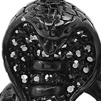 Lab Created Men's black ip stainless steel and simulated black diamonds cobra pendant