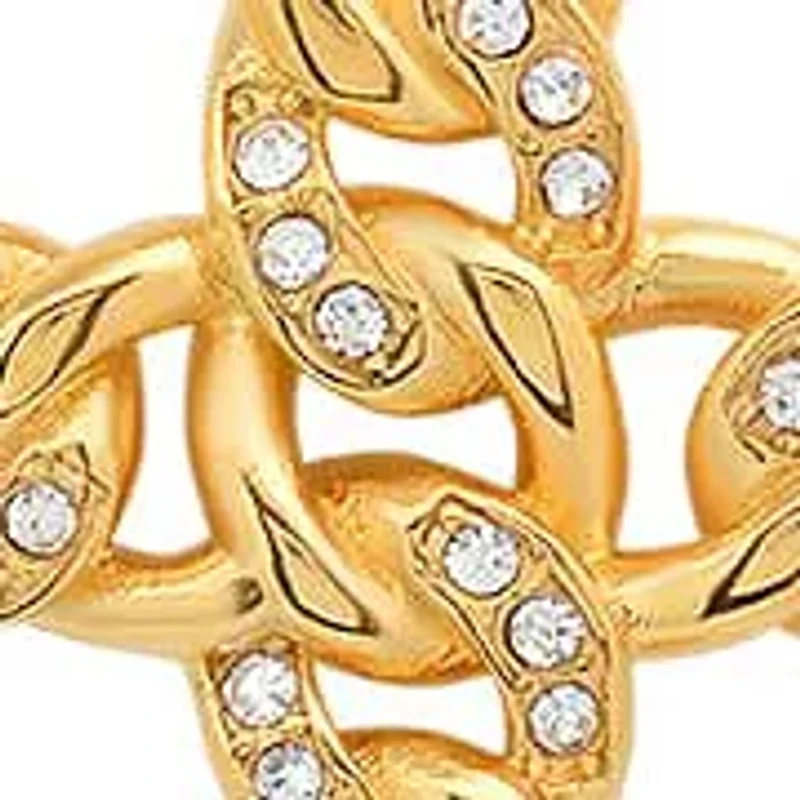Lab Created Men's 18k gold plated stainless steel and simulated diamonds cross pendant