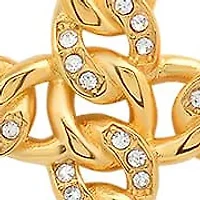 Lab Created Men's 18k gold plated stainless steel and simulated diamonds cross pendant