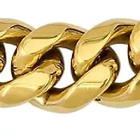 Lab Created Men's 18k gold plated stainess steel and simulated diamonds cuban link chain bracelet
