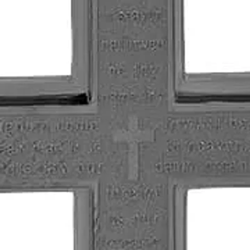 Men's black ip stainless steel Lord's prayer double cross pendant