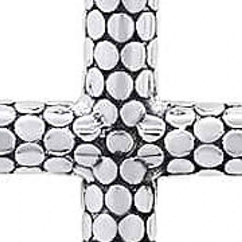 Lab Created Men's two tone black ip and stainless steel cross pendant with simulated black diamonds