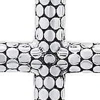 Lab Created Men's two tone black ip and stainless steel cross pendant with simulated black diamonds