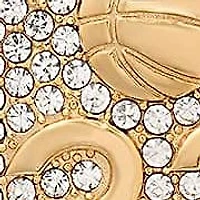 Lab Created Men's 18k gold plated stainless steel and simualted diamonds basketball jersey tshirt pendant