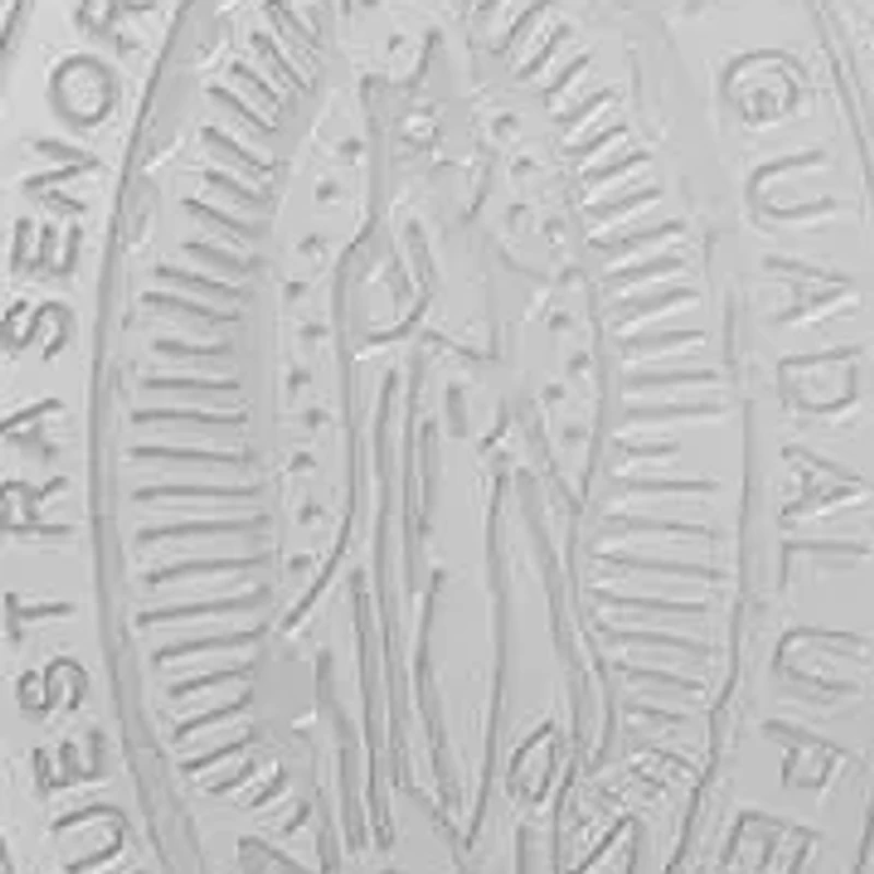 Lab Created Men's stainless steel and simulated diamonds Our Lady of Guadalupe oval pendant