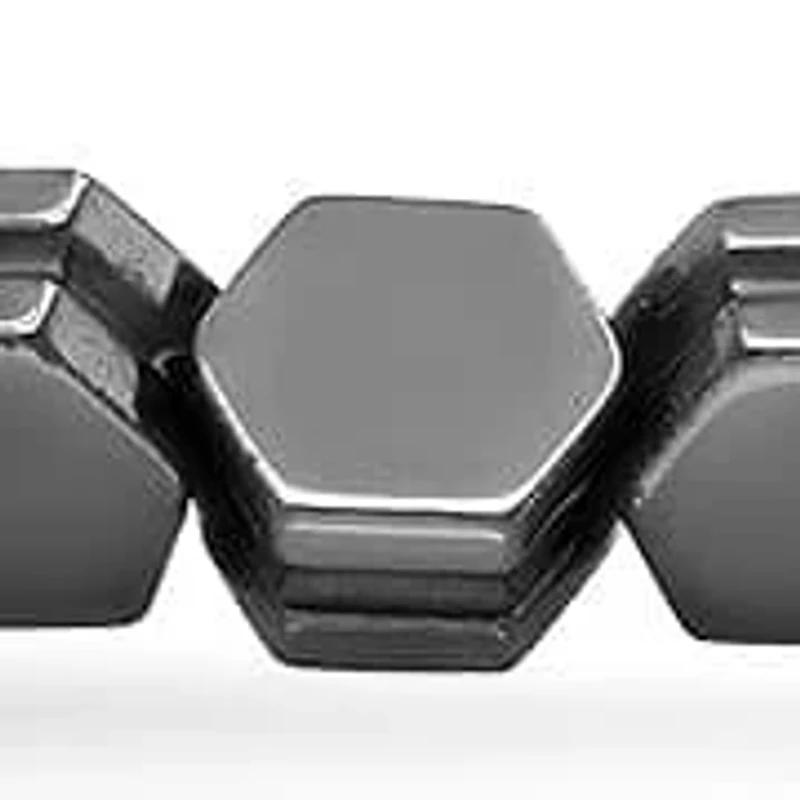 Men's hexagon hematite beaded bracelet
