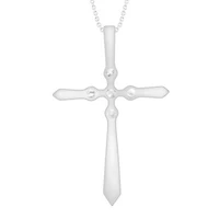 0.03ct. t.w. Diamond Cross Pendant Neckace in 10K White Gold