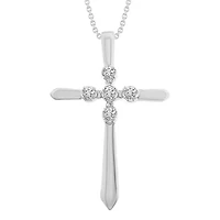 0.03ct. t.w. Diamond Cross Pendant Neckace in 10K Yellow Gold