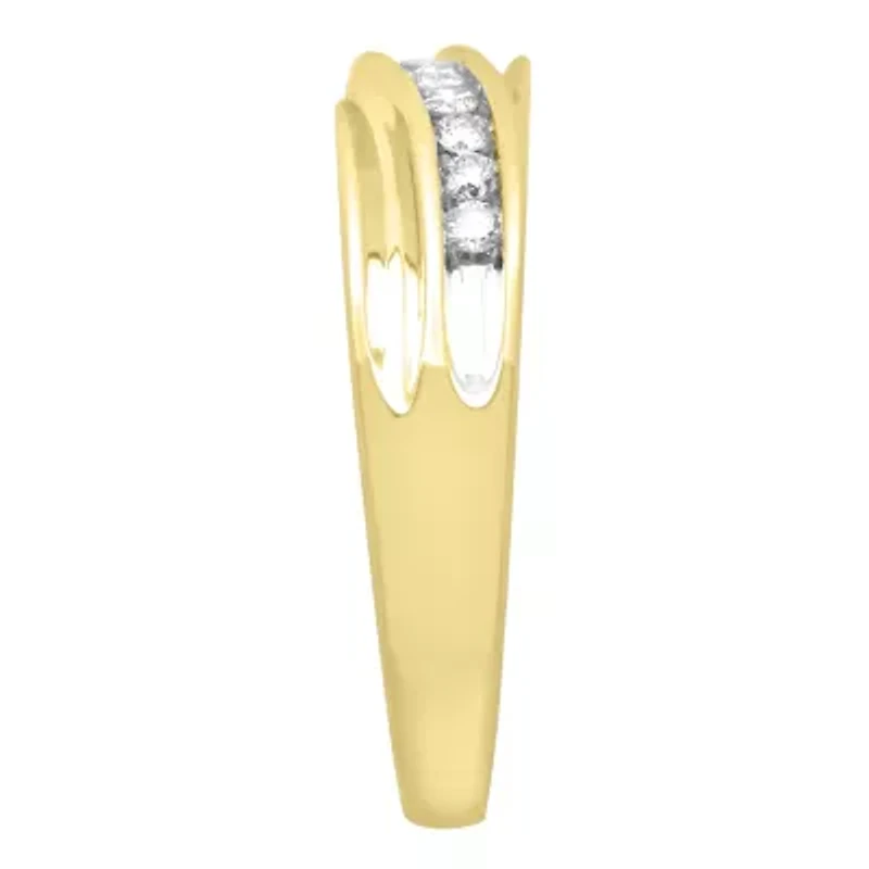 1/4ct. t.w. Diamond  Satin Finish Men's Ring in 10K Yellow Gold