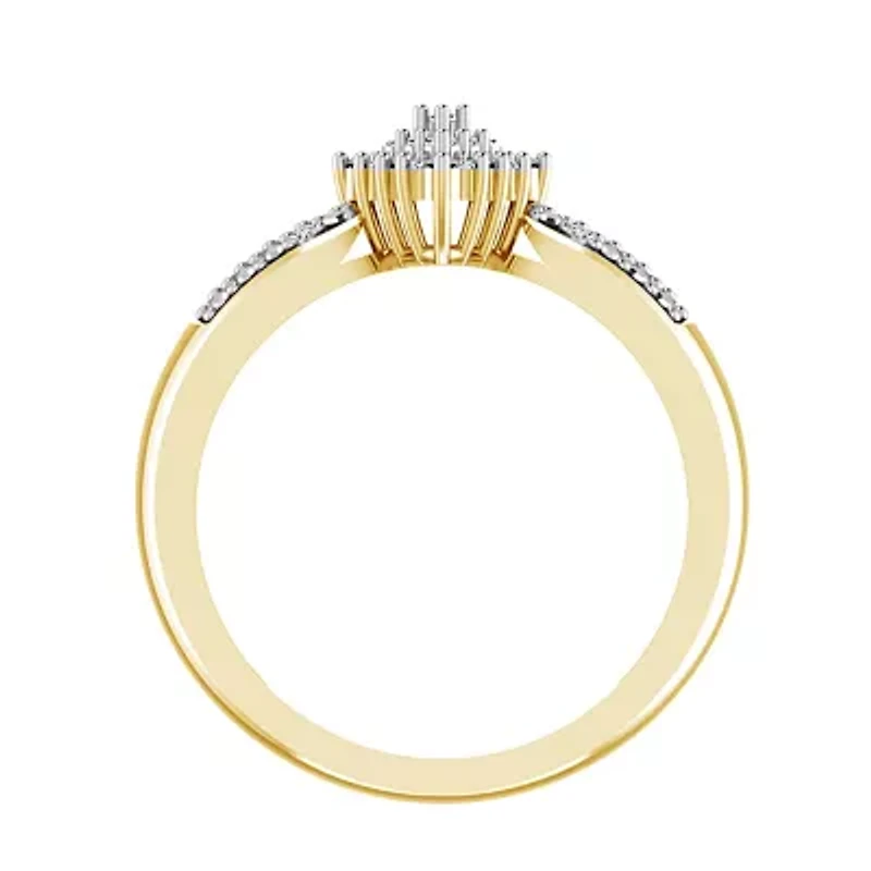 1/5ct. t.w. Diamond Cluster Ladies Ring in 10K Yellow Gold
