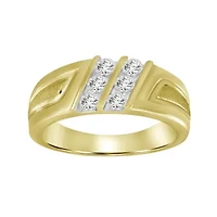 10K Yellow Gold 1/6ct Round Diamond Mens Band