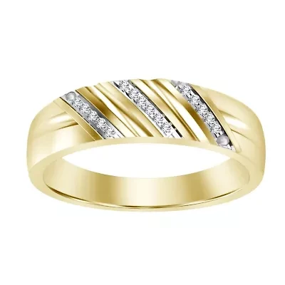 0.03ct. t.w. Diamond Men's Band in 10K Yellow Gold