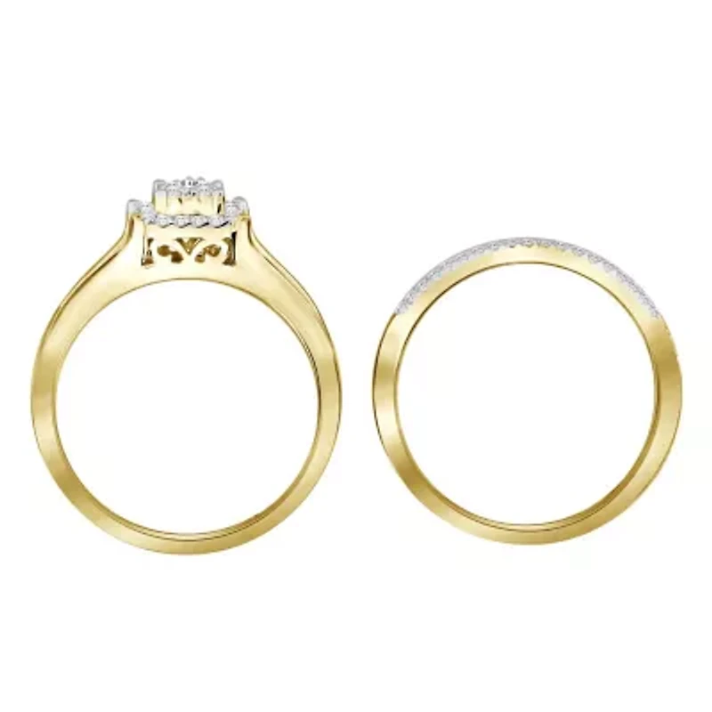 1/3ct. t.w. Diamond Bridal Set in 10K Yellow Gold
