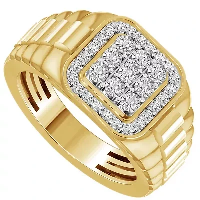 1/2ct. t.w. Diamond Miracle Set Men's Ring in 10K Yellow Gold
