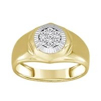 1/4ct. t.w. Diamond Men's Ring in 10K Yellow Gold With White Frame