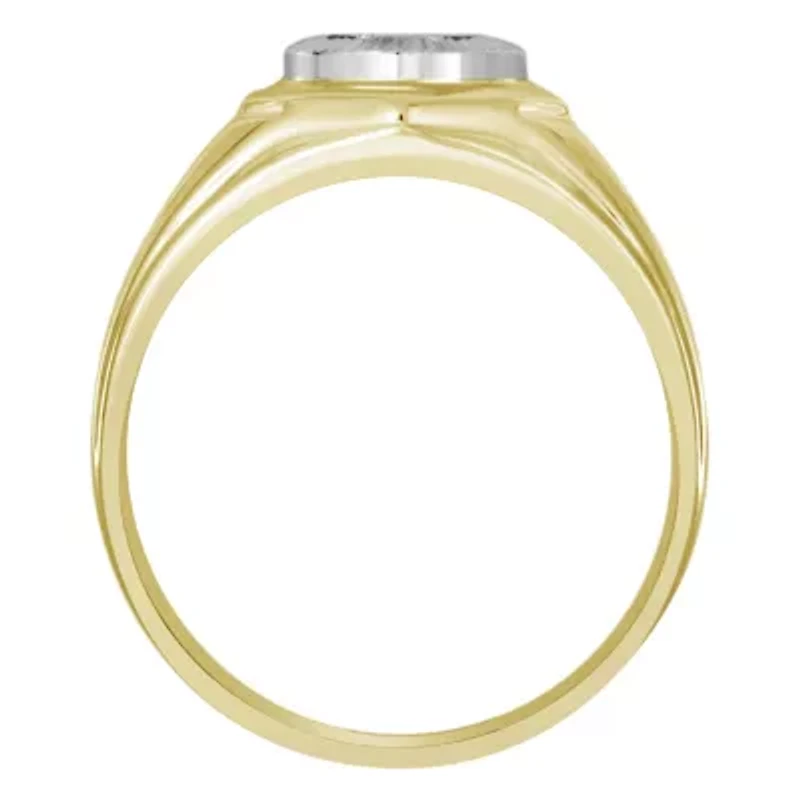 1/4ct. t.w. Diamond Men's Ring in 10K Yellow Gold With White Frame
