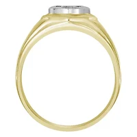 1/4ct. t.w. Diamond Men's Ring in 10K Yellow Gold With White Frame