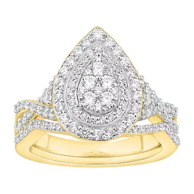 14K Yellow Gold 1.00 ct Round Diamond Ladies Bridal Set