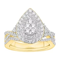 14K Yellow Gold 1.00 ct Round Diamond Ladies Bridal Set