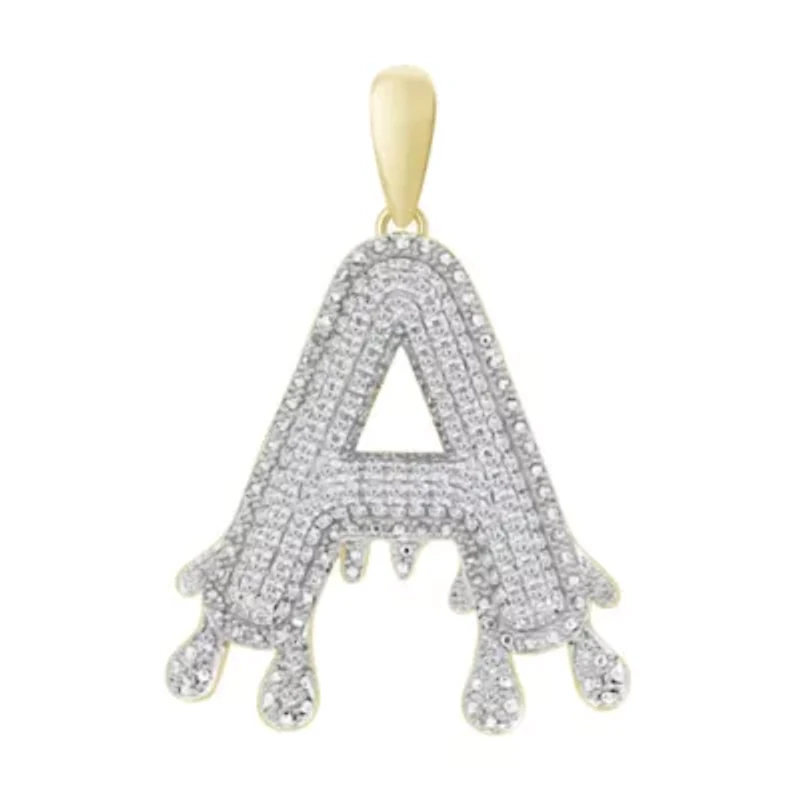 1/3ct. t.w. Diamond "A" Initial Men's Charm in 10K Yellow Gold