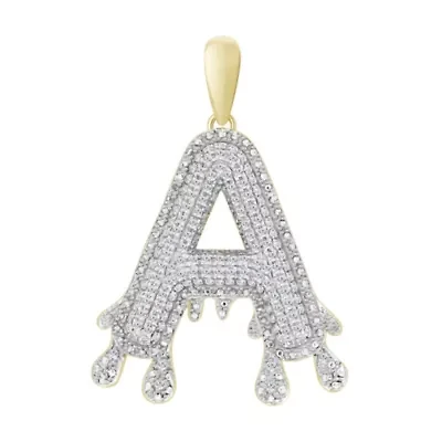 1/3ct. t.w. Diamond "A" Initial Men's Charm in 10K Yellow Gold
