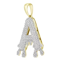 1/3ct. t.w. Diamond "A" Initial Men's Charm in 10K Yellow Gold