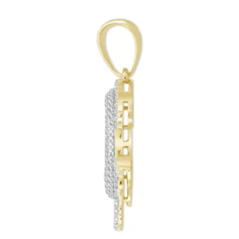 1/3ct. t.w. Diamond "C" Initial Men's Charm in 10K Yellow Gold