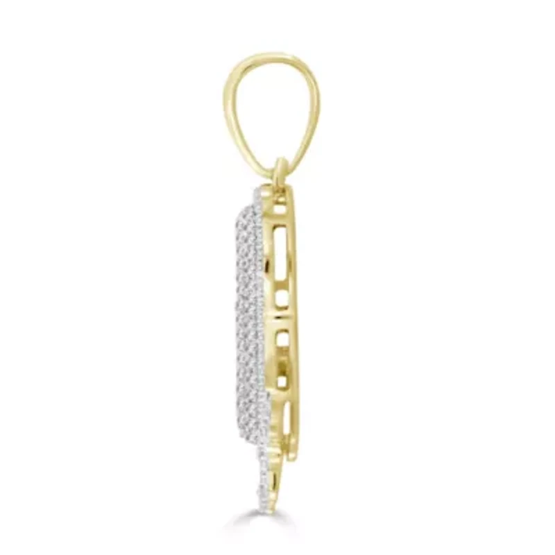 1/3ct. t.w. Diamond "R" Initial Men's Charm in 10K Yellow Gold